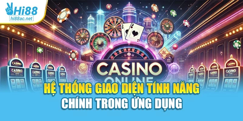 Hệ thống giao diện tính năng chính trong ứng dụng