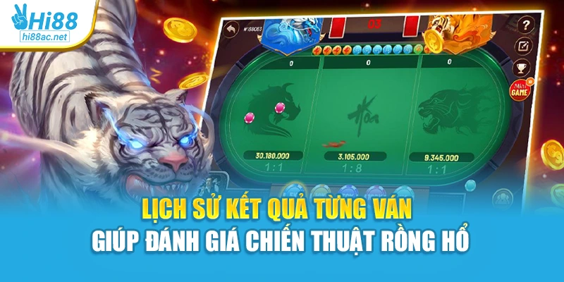 Lịch sử kết quả từng ván giúp đánh giá chiến thuật Rồng Hổ